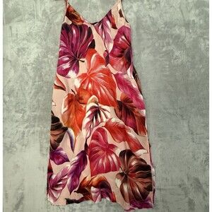 Karen Kane Slip Dress Tropical Floral Soft Silky Cupro Breathable